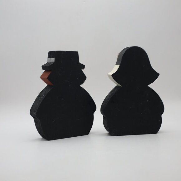 2 Vintage Wooden Pilgrim Thanksgiving Decorations - Picture 4 of 7